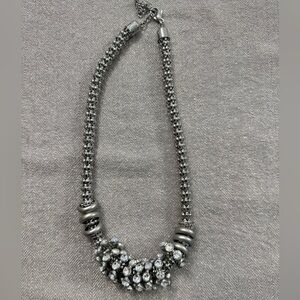 Elegant Silver Necklace with Crystal Accents